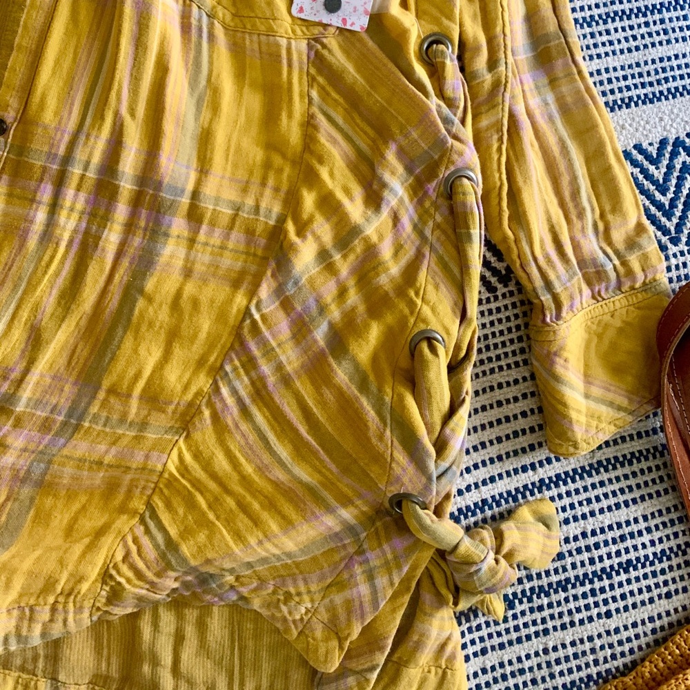 Free People • Plaid Tie Side Top - Picture 7 of 8